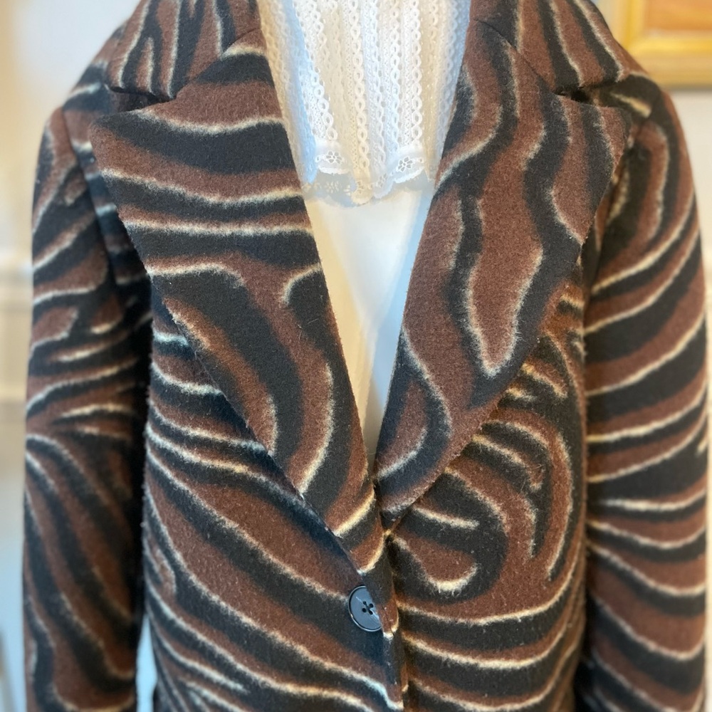 Nine West Abstract Patterned Pea Coat - Picture 5 of 9